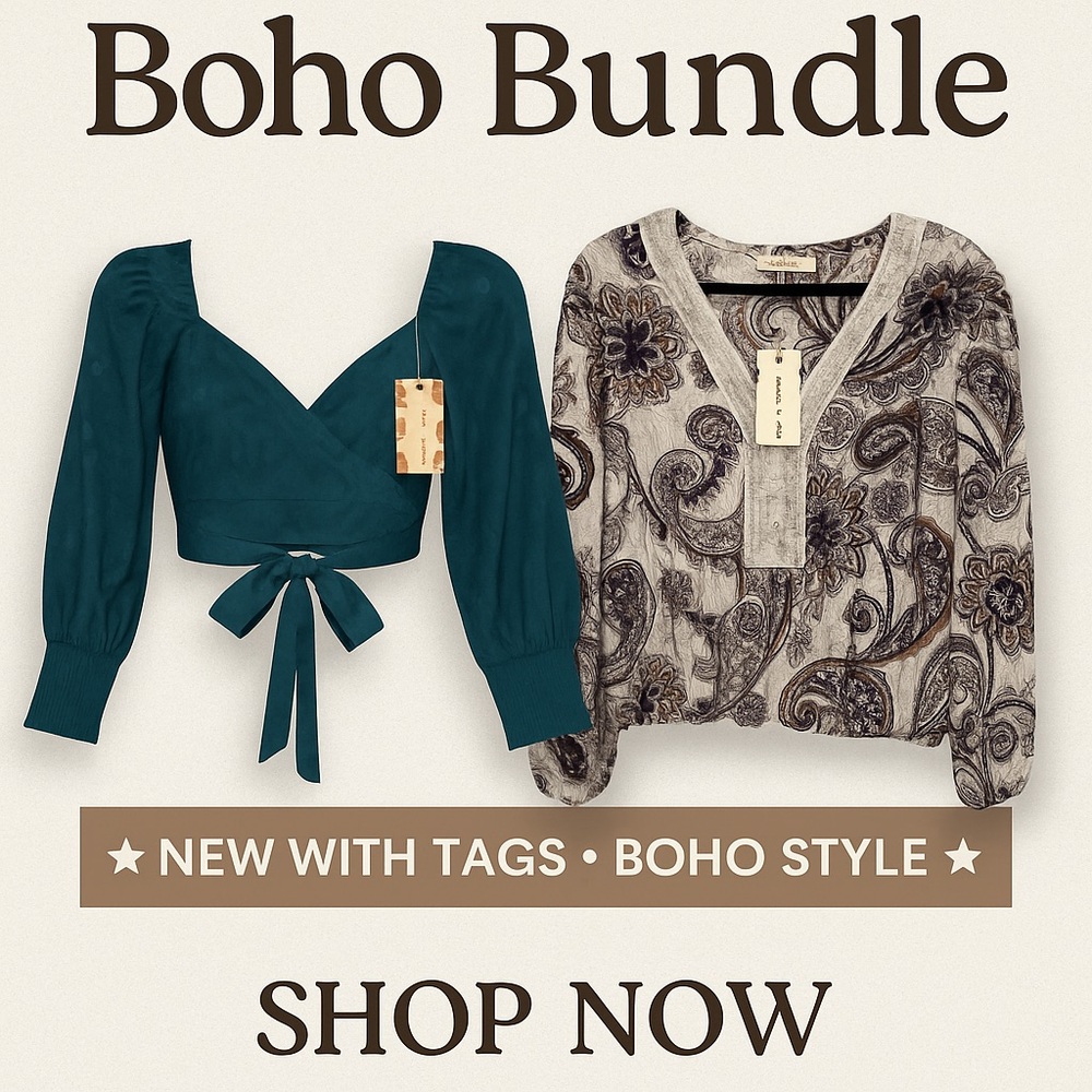 Boho Bundle Teal Crop Top